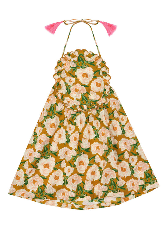 Evie Dress-Soirée Bouquet Honey Mustard