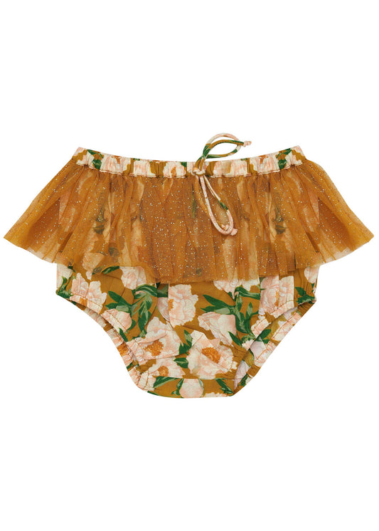 June Nappy Pants-Soirée Bouquet Honey Mustard