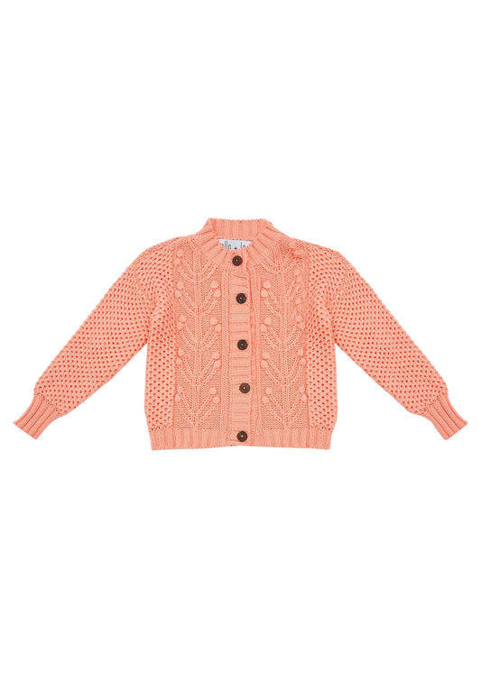 Ivy Knitted Cardigan - Salmon