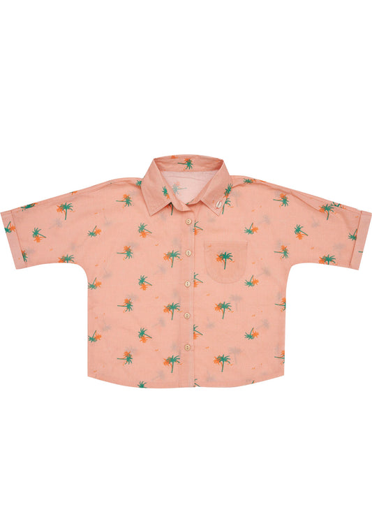 Nia Shirt - Tropical Peach Day Dream