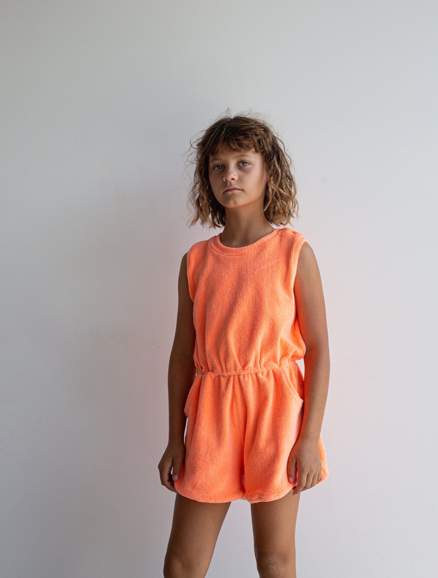 Florrie Terry Jumpsuit - Neon Orange