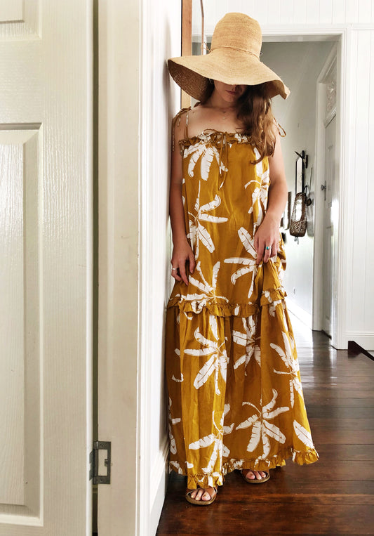 Sunny Maxi Dress - Island Gold Print