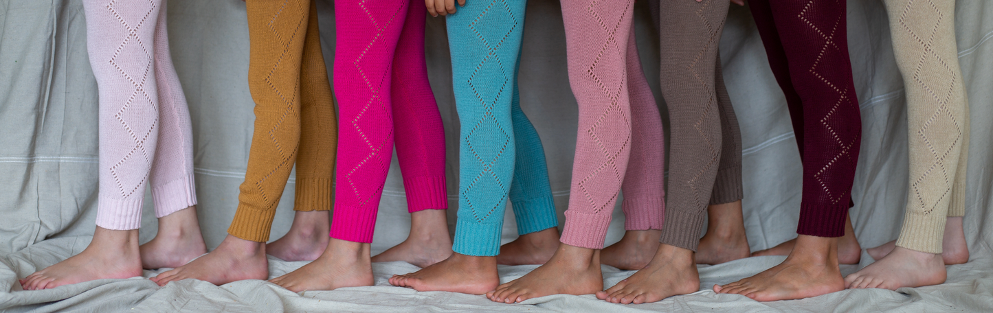 Knitted Leggings - Pink Rouge