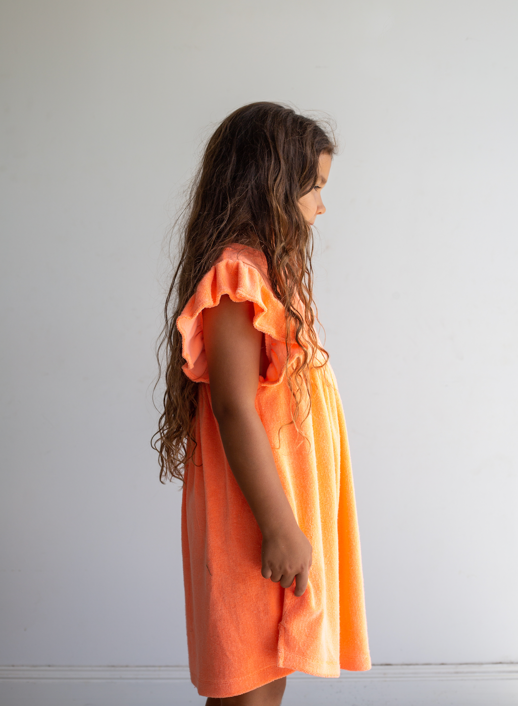Paradise Terry Dress - Neon Orange